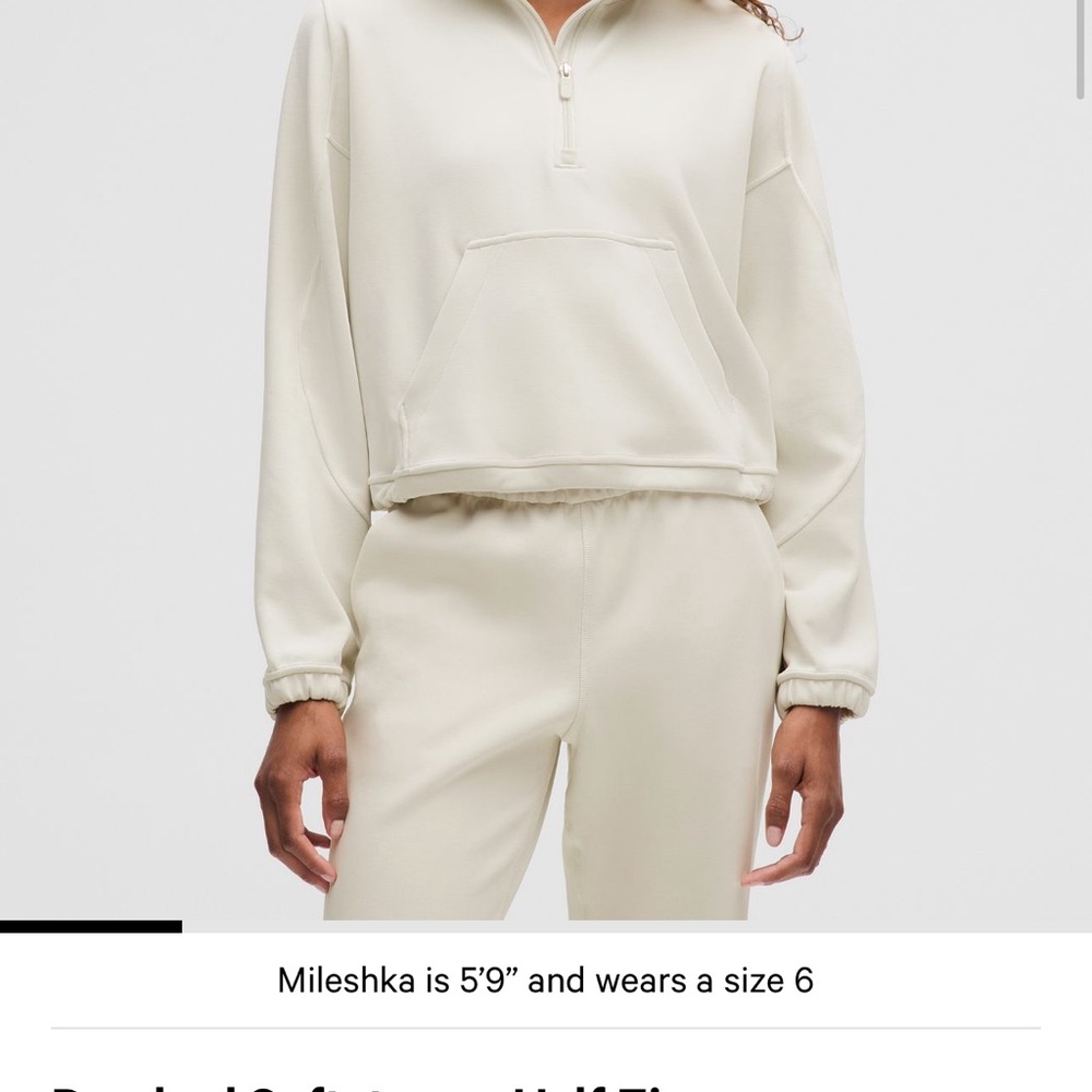 Lululemon Cream Quarter-Zip Sweatshirt